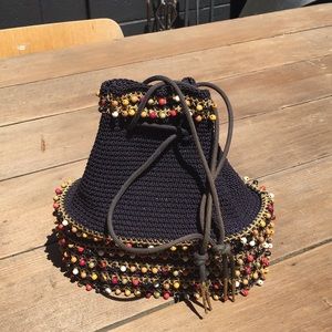 Moroccan style beaded crochet bag